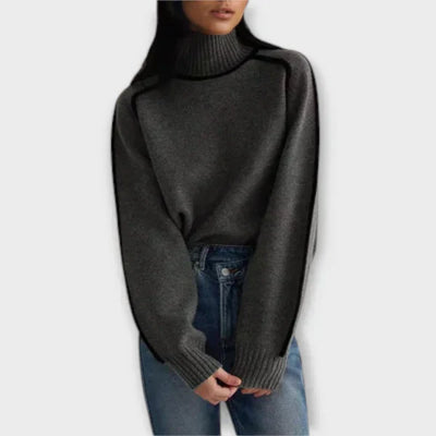 Soft High-Neck Knit Sweater